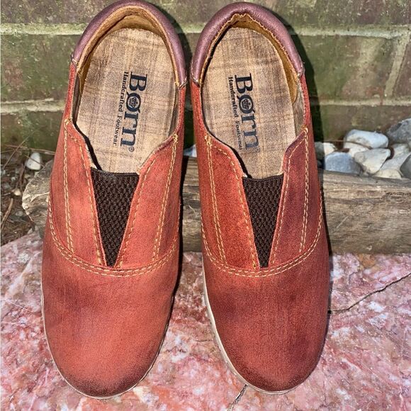 Born Sneakers Women’s Size 6.5 Berua Burnt Sienna Terracotta Leather Slip On - Picture 5 of 9